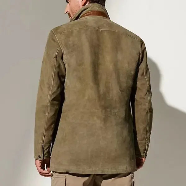 Silas | Men's Tailored Faux Suede Contrast Lapel Coat