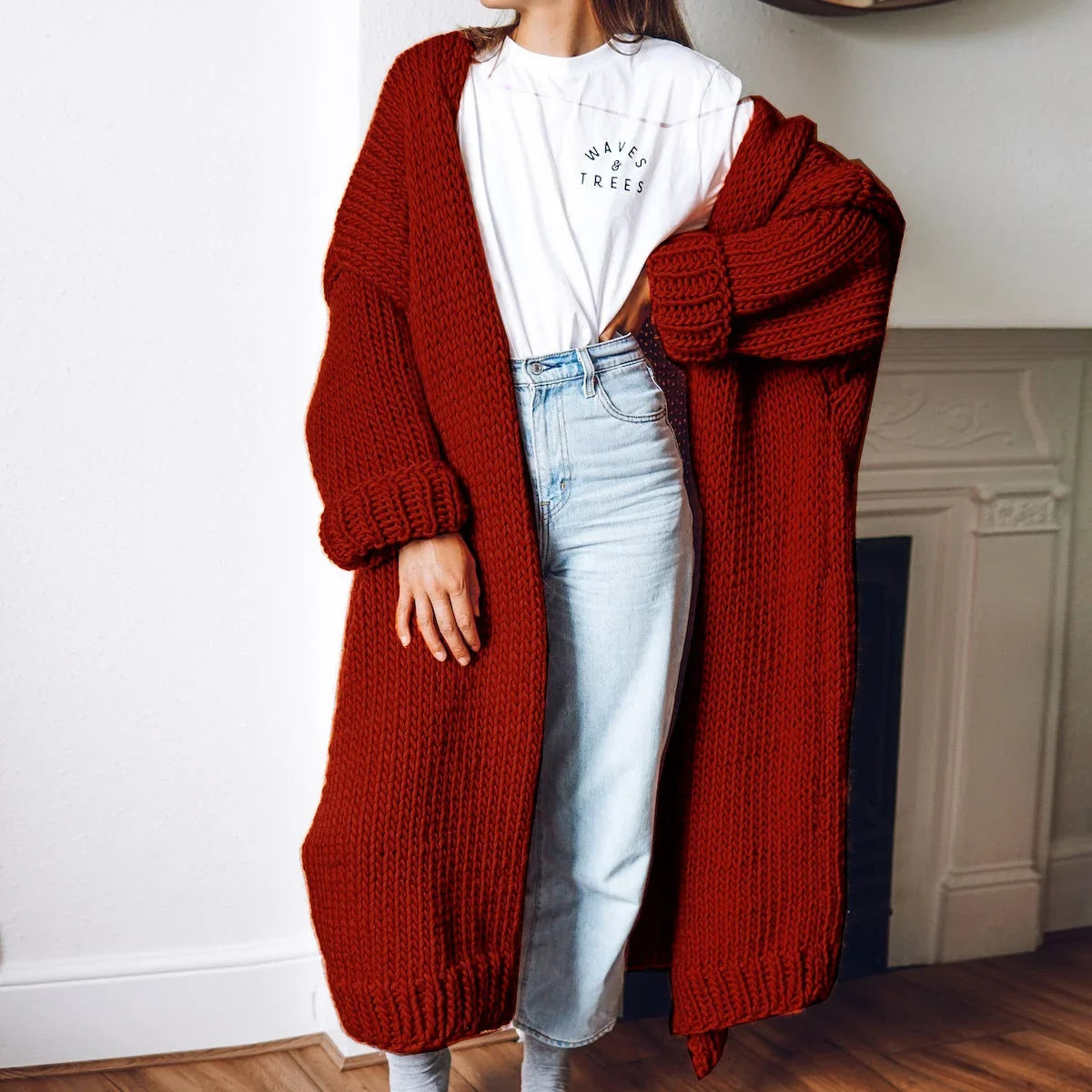 Maren | Women's Chunky Knit Open Front Cardigan