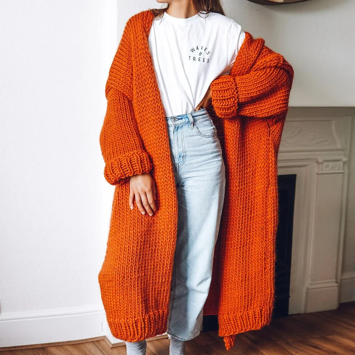 Maren | Women's Chunky Knit Open Front Cardigan