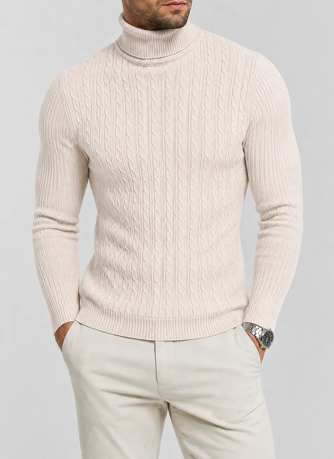 Lars | Men's Slim Fit Turtleneck Knit Sweater
