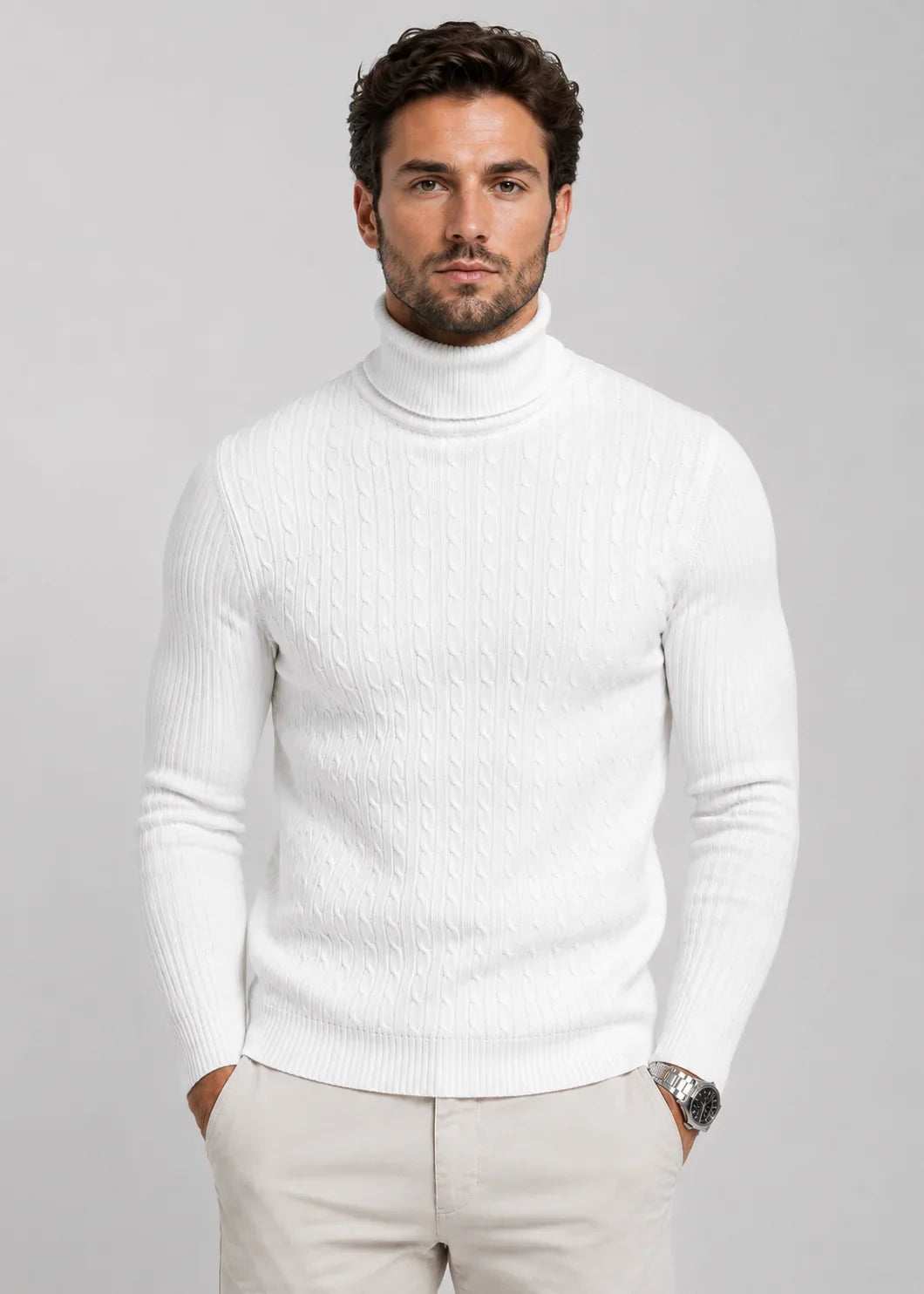 Lars | Men's Slim Fit Turtleneck Knit Sweater