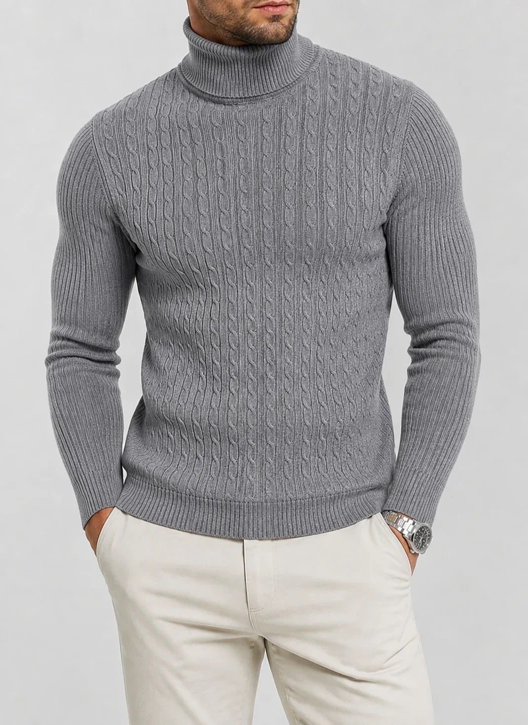 Lars | Men's Slim Fit Turtleneck Knit Sweater