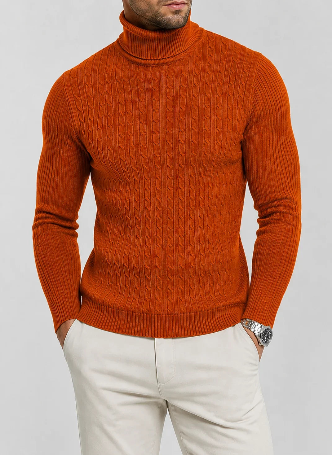 Lars | Men's Slim Fit Turtleneck Knit Sweater