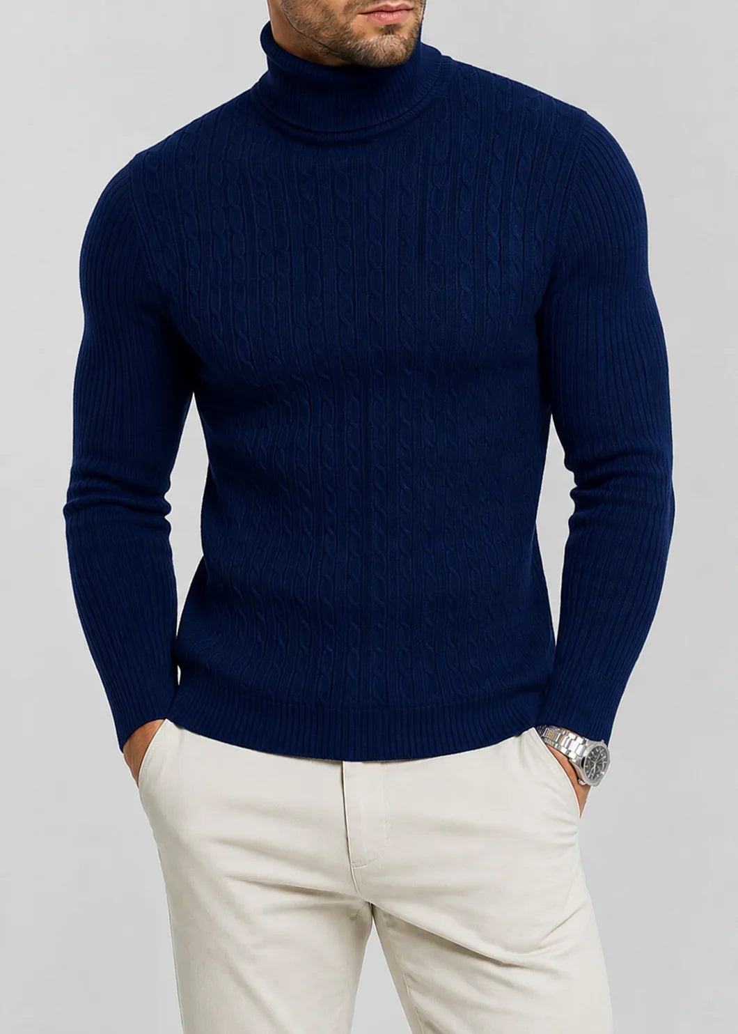 Lars | Men's Slim Fit Turtleneck Knit Sweater