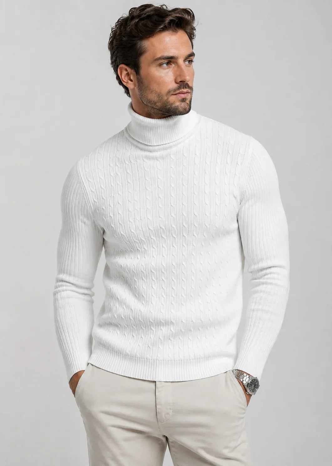 Lars | Men's Slim Fit Turtleneck Knit Sweater