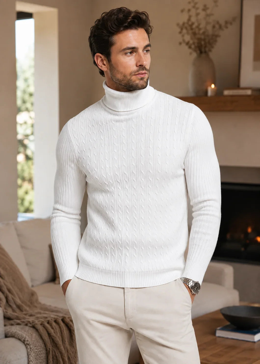 Lars | Men's Slim Fit Turtleneck Knit Sweater