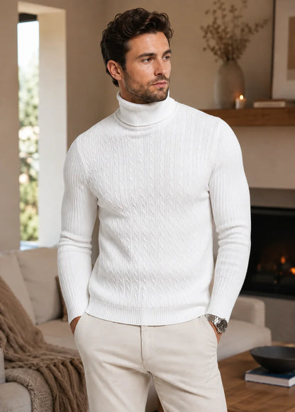 Lars | Men's Slim Fit Turtleneck Knit Sweater