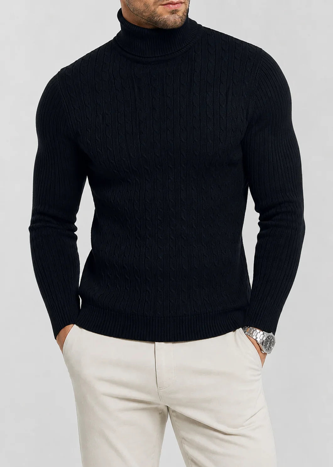 Lars | Men's Slim Fit Turtleneck Knit Sweater