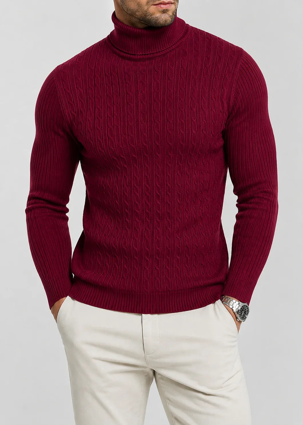 Lars | Men's Slim Fit Turtleneck Knit Sweater