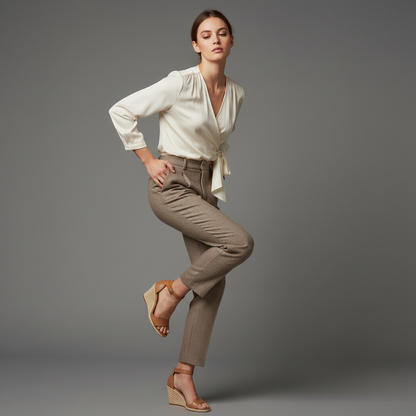 Elise | Women's Pleated Tapered Tailored Trousers