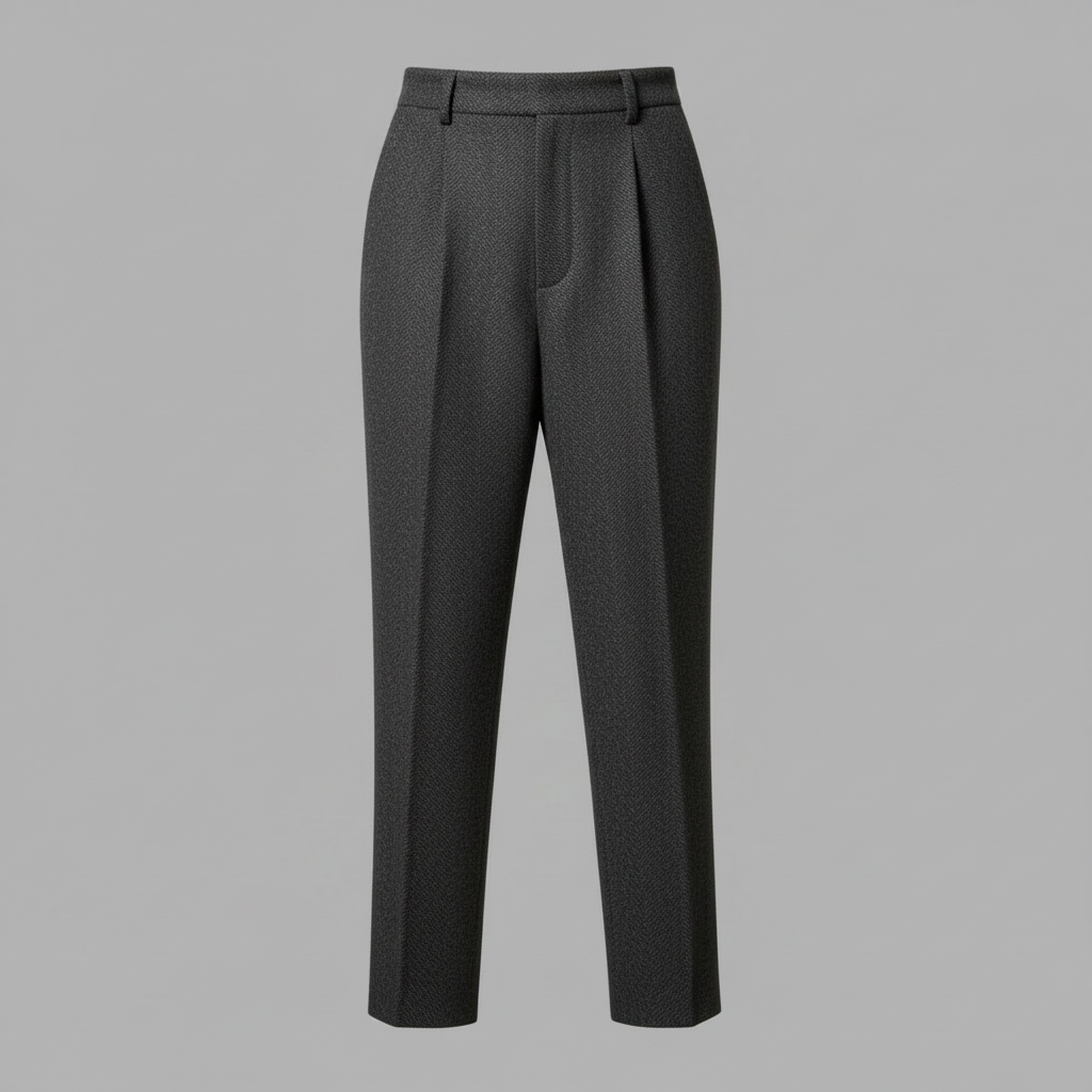 Elise | Women's Pleated Tapered Tailored Trousers in Charcoal