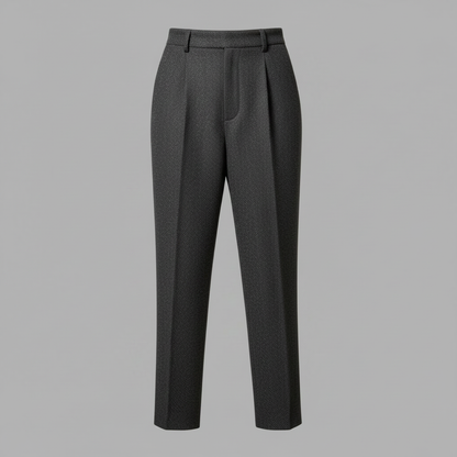 Elise | Women's Pleated Tapered Tailored Trousers in Charcoal