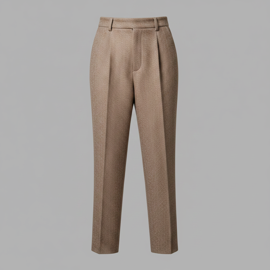 Elise | Women's Pleated Tapered Tailored Trousers in Taupe