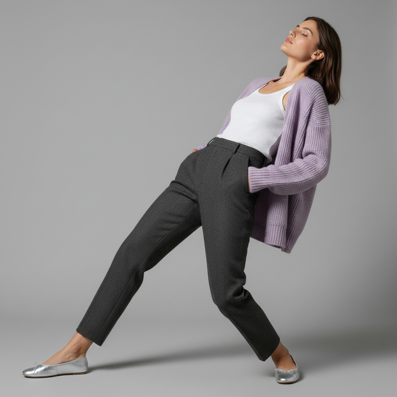 Elise | Women's Pleated Tapered Tailored Trousers