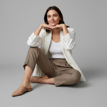 Elise | Women's Pleated Tapered Tailored Trousers