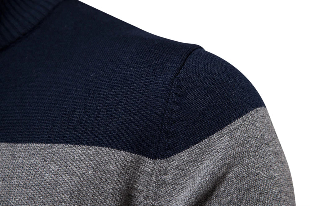 Espen | Men's Quarter-Zip Striped Knit Sweater