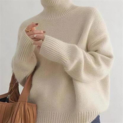 Hazel | Women's Relaxed Soft Knit Turtleneck Sweater