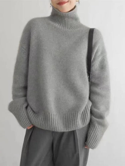Hazel | Women's Relaxed Soft Knit Turtleneck Sweater