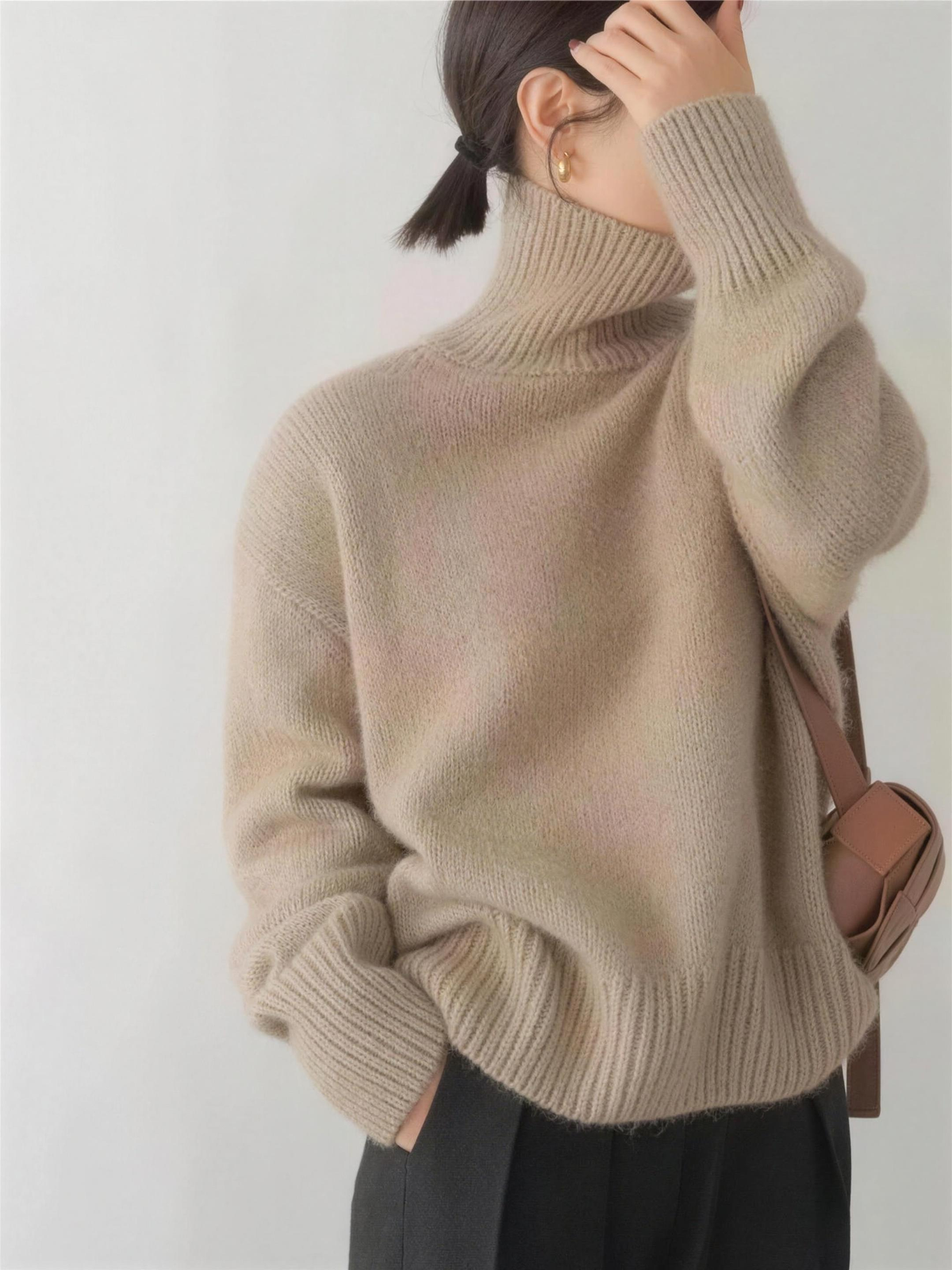 Hazel | Women's Relaxed Soft Knit Turtleneck Sweater