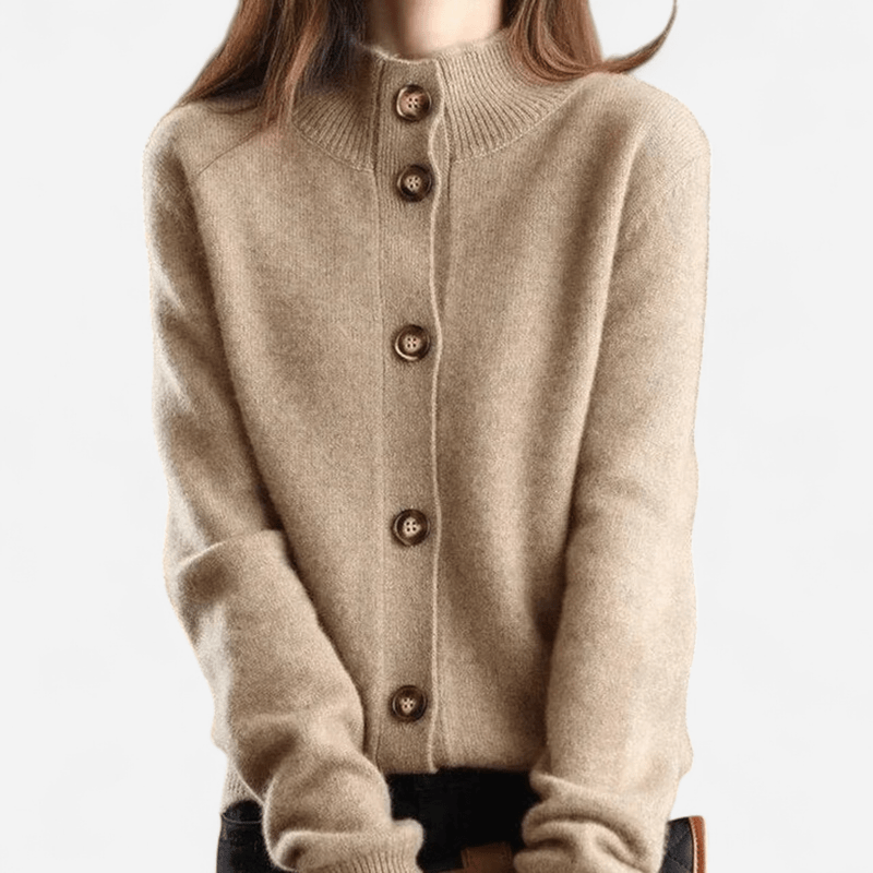 Lena | Women's Stand Collar Button Front Cardigan