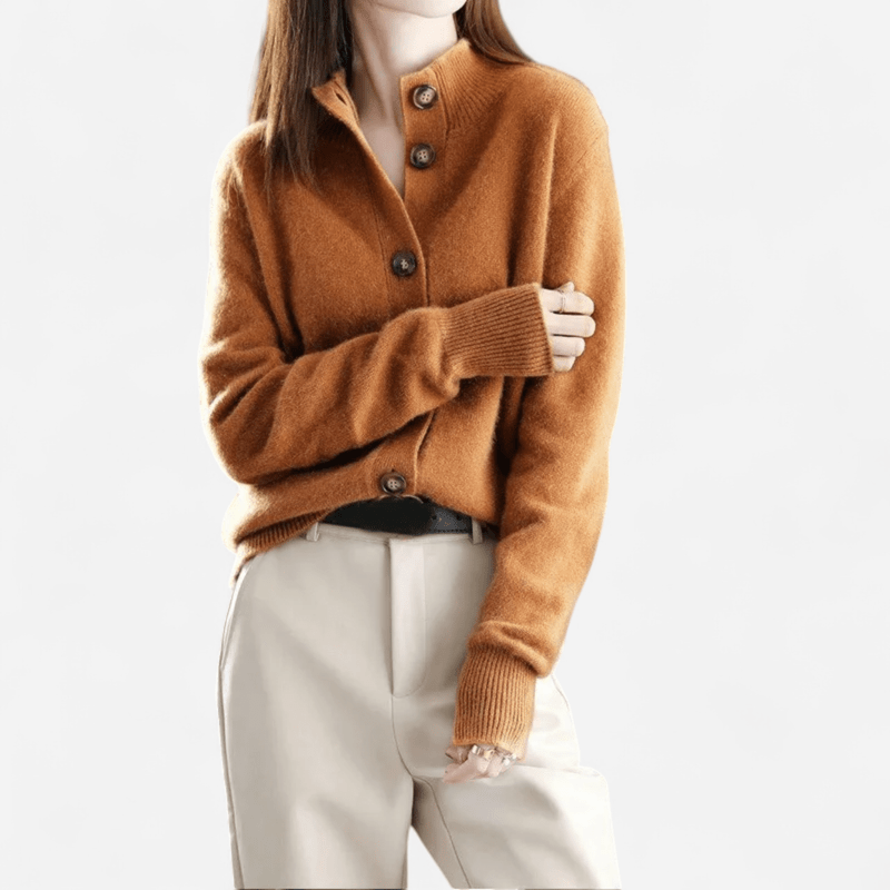 Lena | Women's Stand Collar Button Front Cardigan