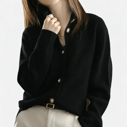 Lena | Women's Stand Collar Button Front Cardigan