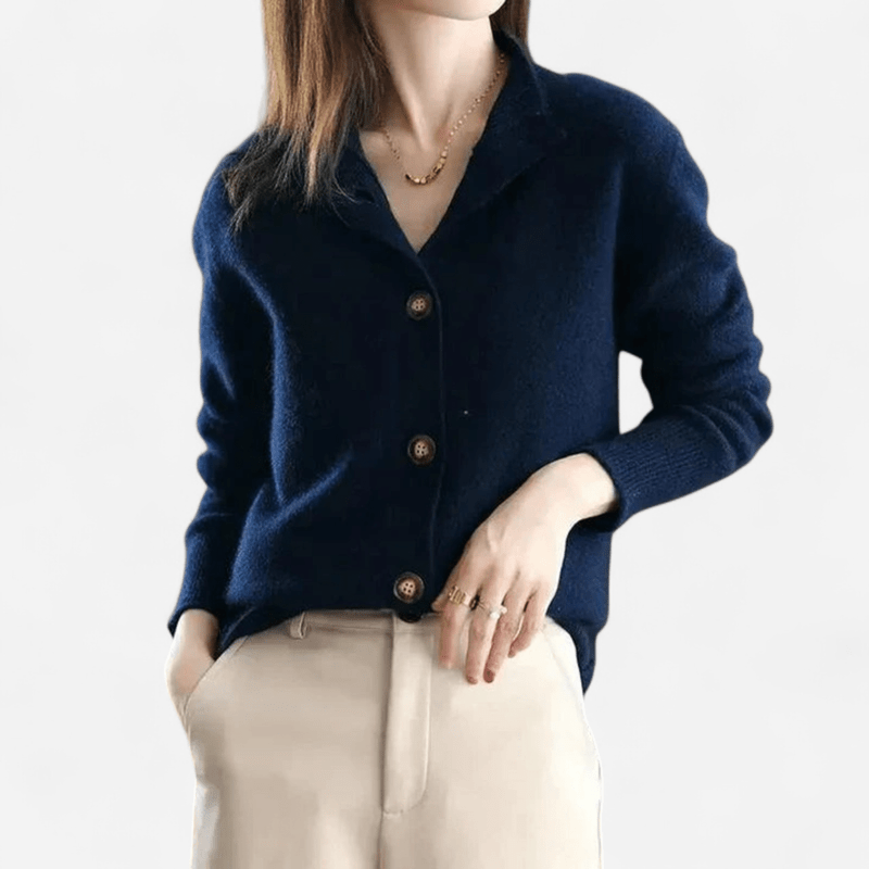 Lena | Women's Stand Collar Button Front Cardigan