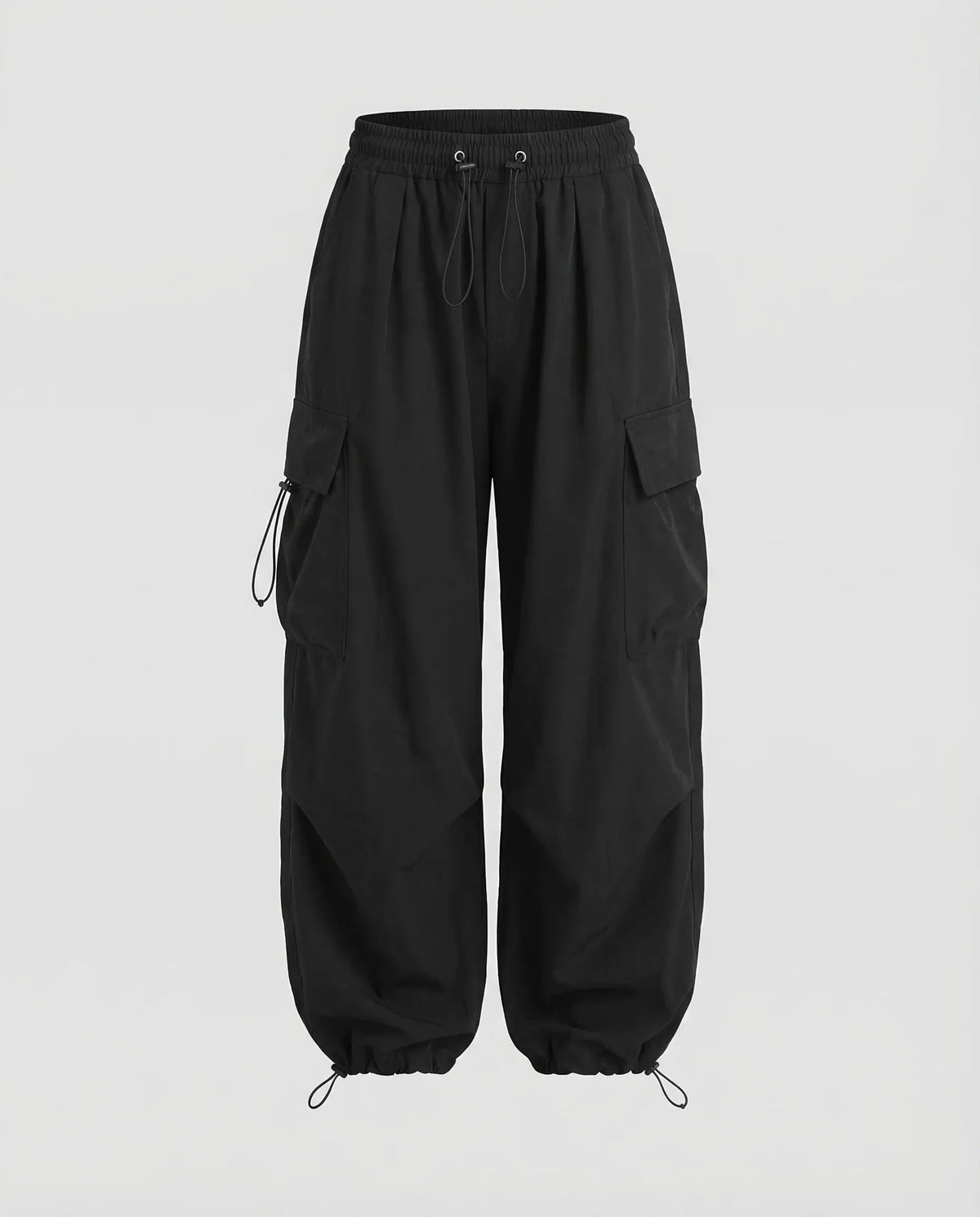 Tessa | Women's Oversized Drawstring Cargo Pants in Black
