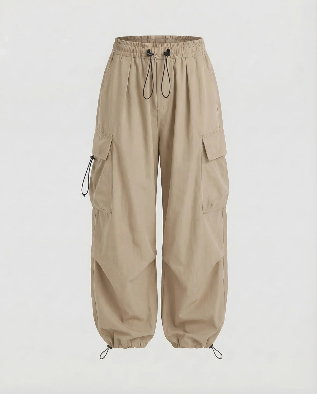 Tessa | Women's Oversized Drawstring Cargo Pants in Beige