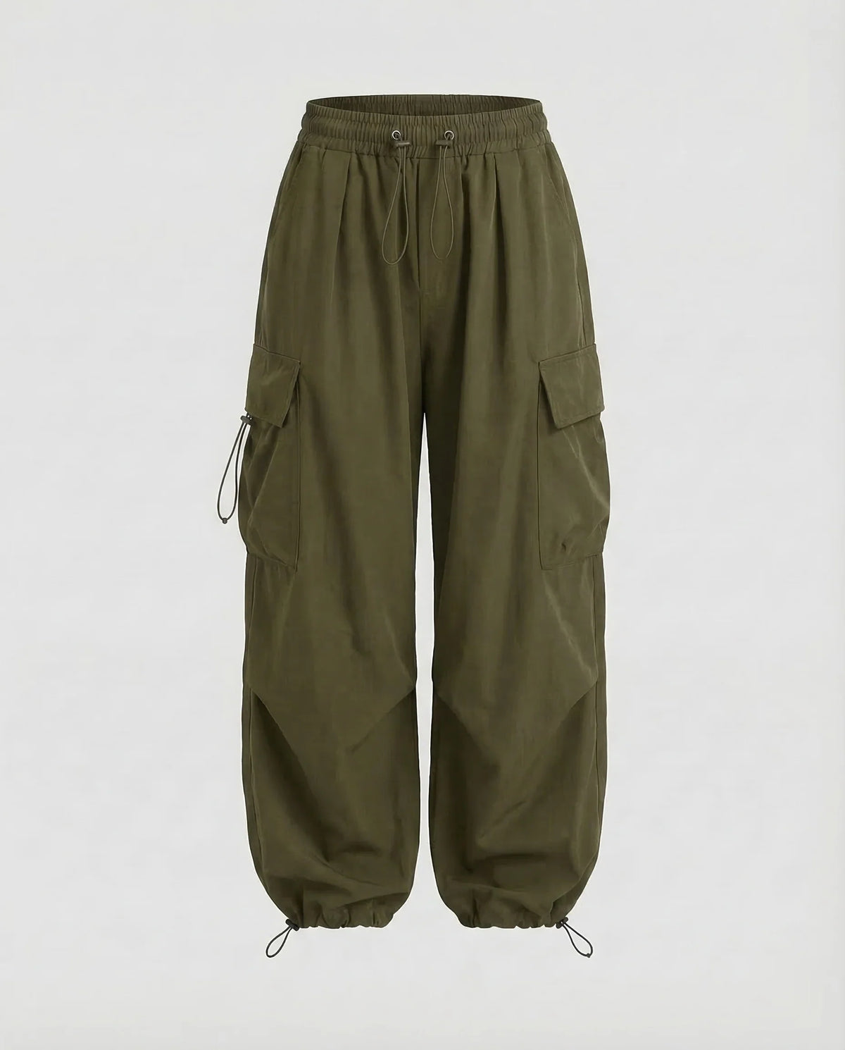 Tessa | Women's Oversized Drawstring Cargo Pants in Olive Green