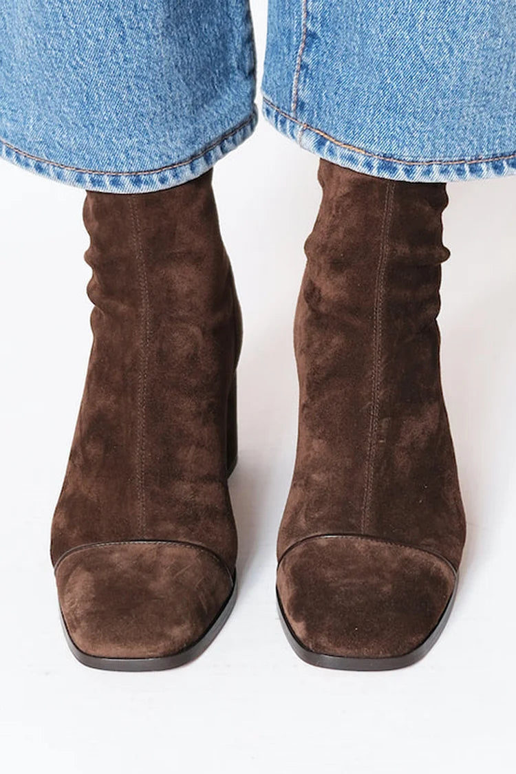 Wren | Women's Square Toe Block Heel Ankle Boots